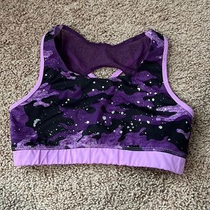 Girls Avia Purple mesh cross sports bra